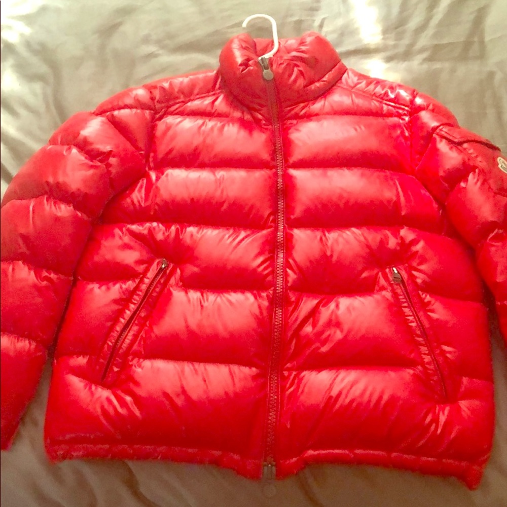 Moncler maya jacket red mens size 3